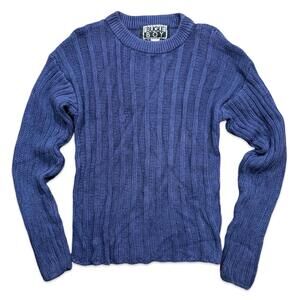 Vintage Bugle Boy Y2K Navy Ribbed Sweater